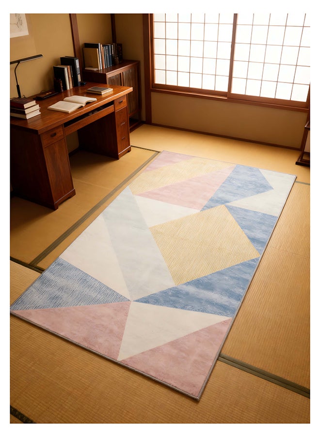 Noon East Carpet Rug Anti-Slip-  Size- 183 x 275 cm - 6x9 ft | Geometric Boho Design | Color- Dusty Pink Multi| Ideal as Carpets for Living room, Bedroom & Office - Image 5